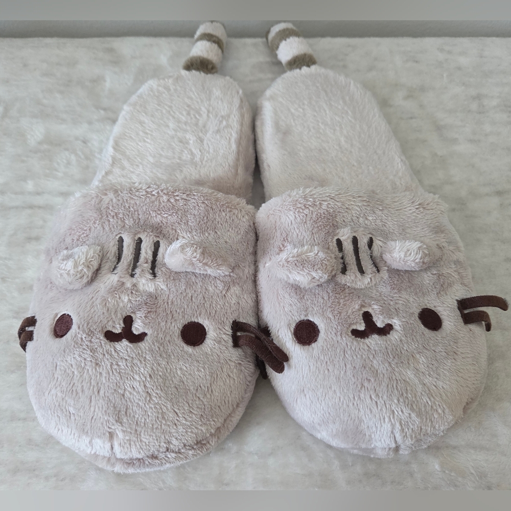 Pusheen Official Plush Cozy Gray Cat Adult Slippers Fits Most